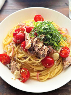 鯖缶とトマトの冷製塩こうじパスタ♪-レシピのメイン写真