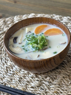 【腸活】きのこと根菜の豆乳味噌汁-レシピのメイン写真