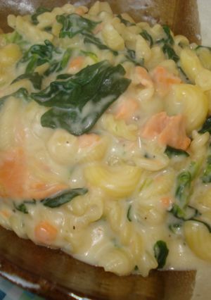 ほうれん草と鮭のクリームパスタ-レシピのメイン写真