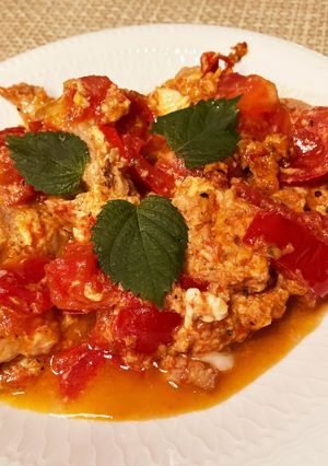 簡単! トマトと豚肉の卵閉じ-レシピのメイン写真