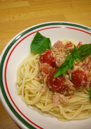 ❥トマトとツナの混ぜるだけde冷製パスタ-レシピのメイン写真