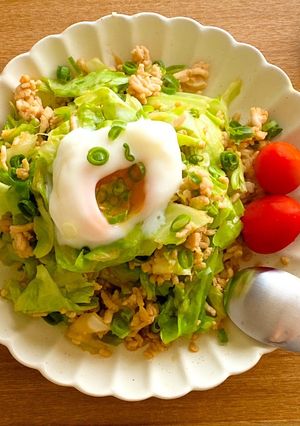 まな板不要！キャベツと鶏ひき肉ヘルシー丼-レシピのメイン写真