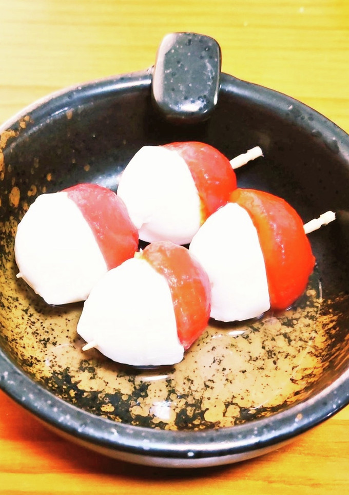 ミニトマトの白だし漬けの和風カプレーゼ！-レシピのメイン写真