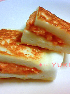 お弁当に♡はんぺんの鮭マヨはさみ焼き-レシピのメイン写真