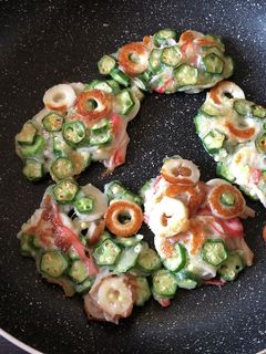 ちくわとオクラとカニカマ野良かき揚げ風-レシピのメイン写真