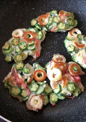 ちくわとオクラとカニカマ野良かき揚げ風-レシピのメイン写真