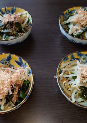 もやしとワカメのお浸し(四人前)-レシピのメイン写真