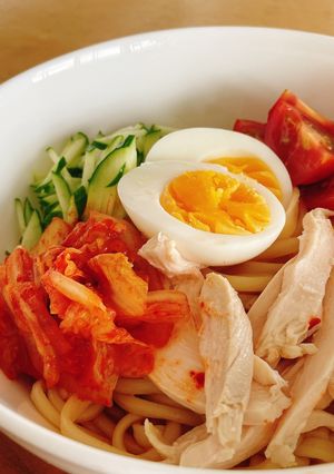 ひやむぎでビビン麺風-レシピのメイン写真