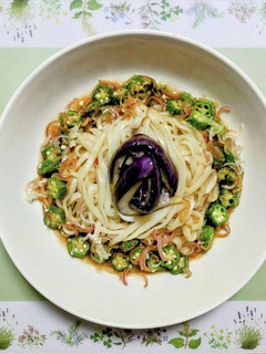 ナスとオクラのピリ辛冷やしうどん-レシピのメイン写真