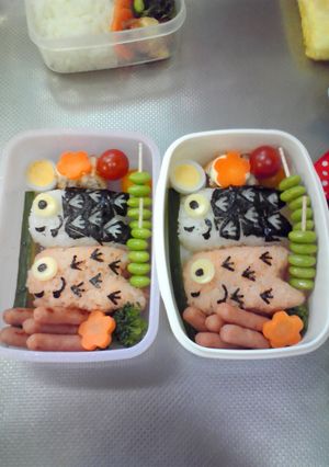 【キャラ弁っぽく】簡単こいのぼり弁当-レシピのメイン写真