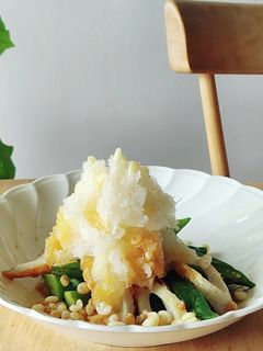 オクラと竹輪おろし和え☆揚げ玉で炒め物風-レシピのメイン写真