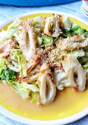 副菜☆ちくわとキャベツの塩麹バタポン炒め-レシピのメイン写真