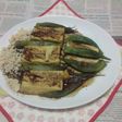 レンチンで絹厚揚げとオクラのタパス