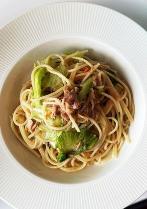 コンビニサラダで冷製和風パスタ-レシピのメイン写真