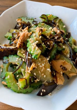 ゴーヤとなすとツナの塩昆布炒め-レシピのメイン写真