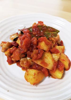 鶏肉とじゃがいものトマト缶焼き-レシピのメイン写真
