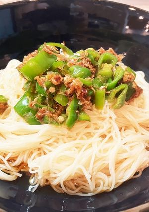 おかかピーマンぶっかけそうめん-レシピのメイン写真