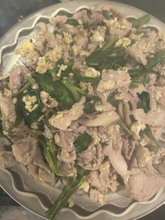 豚コマ空芯菜ひらたけ卵の中華炒め-レシピのメイン写真