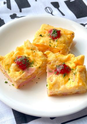 レンジで簡単♡ハムチーズ卵焼き-レシピのメイン写真
