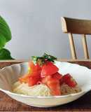 トマトだけそうめんさっぱりサラダ☆白だし