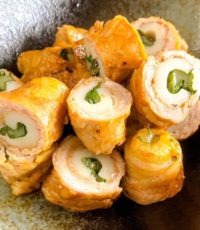 簡単！ちくわ•しそ•チーズの豚こま肉巻き-レシピのメイン写真