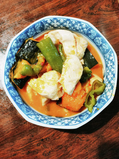 鶏肉とかぼちゃとピーマン胡麻味噌だれ和え-レシピのメイン写真