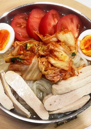 あさりダシダとカンタン酢で韓国冷麺スープ-レシピのメイン写真