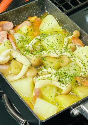 卵焼きフライパンで作る　簡単アヒージョ-レシピのメイン写真