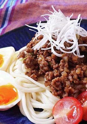 ジャージャー麺風～肉味噌うどん～-レシピのメイン写真