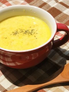 【副菜】レンジでかぼちゃスープ-レシピのメイン写真