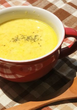 【副菜】レンジでかぼちゃスープ-レシピのメイン写真