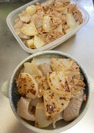 豚ひき肉大根コンニャク炒め-レシピのメイン写真