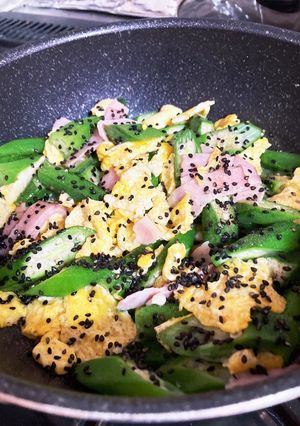 オクラとベーコンの卵炒め-レシピのメイン写真