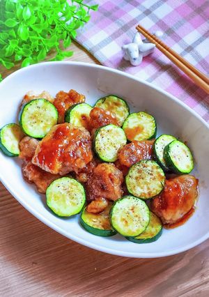 ☆鶏もも肉とズッキーニの甘辛炒め☆-レシピのメイン写真