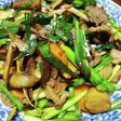 タレ山羊肉の根菜炒め(みざん入り)
