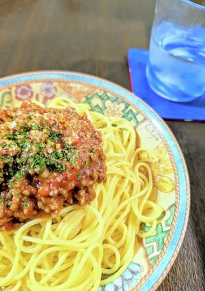 ミートソースパスタ-レシピのメイン写真