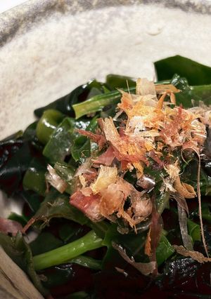 超カンタン！金時草とわかめ和え-レシピのメイン写真