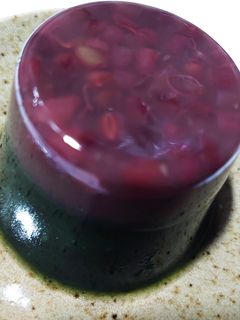 寒天で作る♫ほろ苦よもぎ&あずきかん♫-レシピのメイン写真