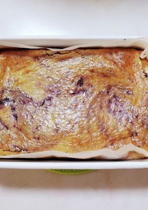 ブルーベリーソース入りチーズケーキ-レシピのメイン写真
