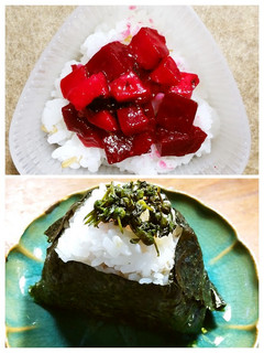 ビーツのしば漬けのおむすび 発芽燕麦入り-レシピのメイン写真