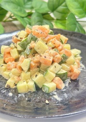 サーモンきゅうりのわさび醤油マヨサラダ-レシピのメイン写真