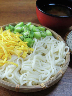 オクラのざるうどん-レシピのメイン写真