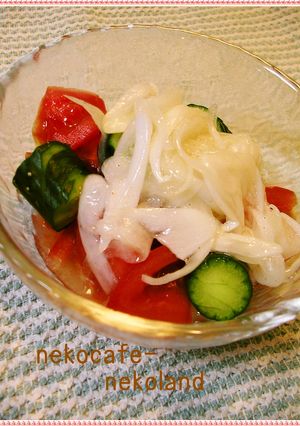 トマトと蛇腹きゅうりの玉ねぎドレッシング-レシピのメイン写真