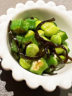 枝豆とオクラの塩昆布あえ-レシピのメイン写真