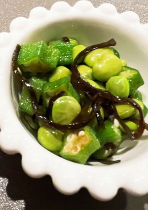 枝豆とオクラの塩昆布あえ-レシピのメイン写真