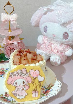 桃のケーキฅˆ‎﻿⌯•ﻌ•⌯ˆฅ♡-レシピのメイン写真