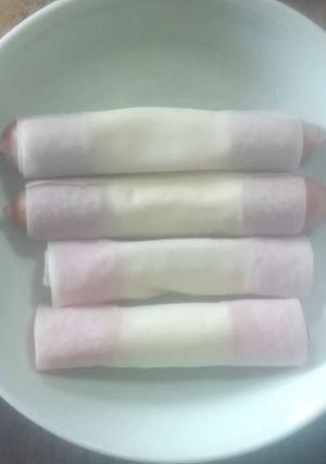 チーズハットグ風、焼き春巻き-レシピのメイン写真