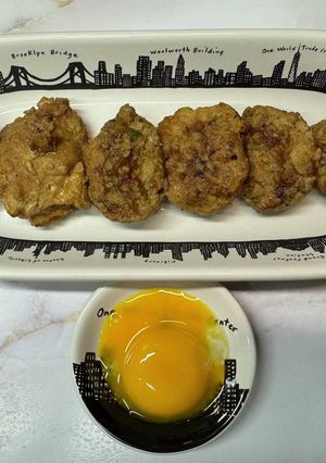 居酒屋メニュー鶏つくね黄身添え#居酒屋-レシピのメイン写真