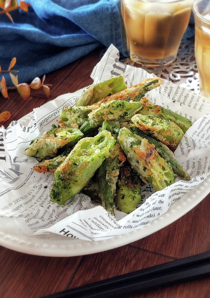 簡単おつまみ☆オクラの海苔塩唐揚げ。-レシピのメイン写真