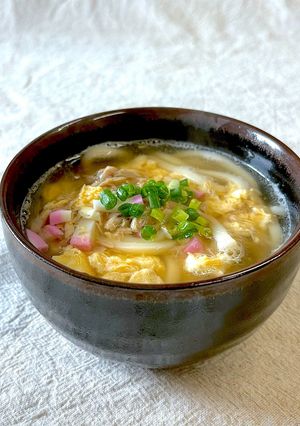 胃に優しい♪ツナのふわふわ✨かき玉うどん-レシピのメイン写真